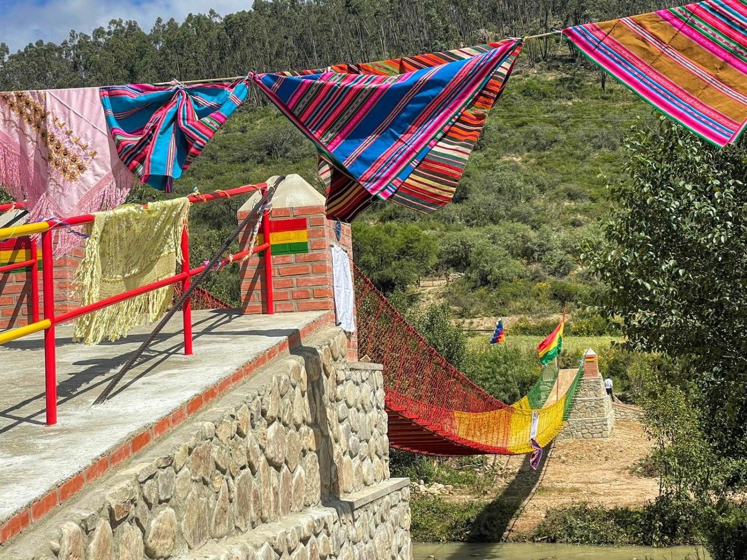 Completed bridge in Bolivia