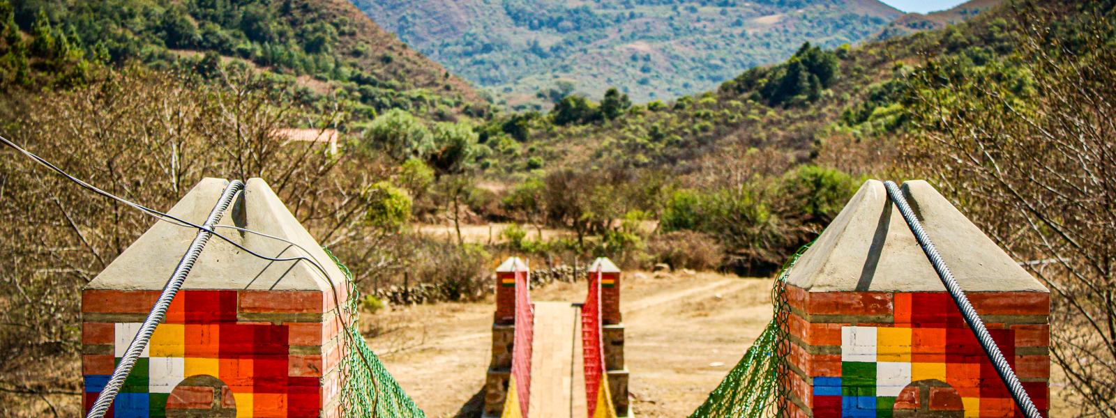 Pedestrian bridge in Bolivia