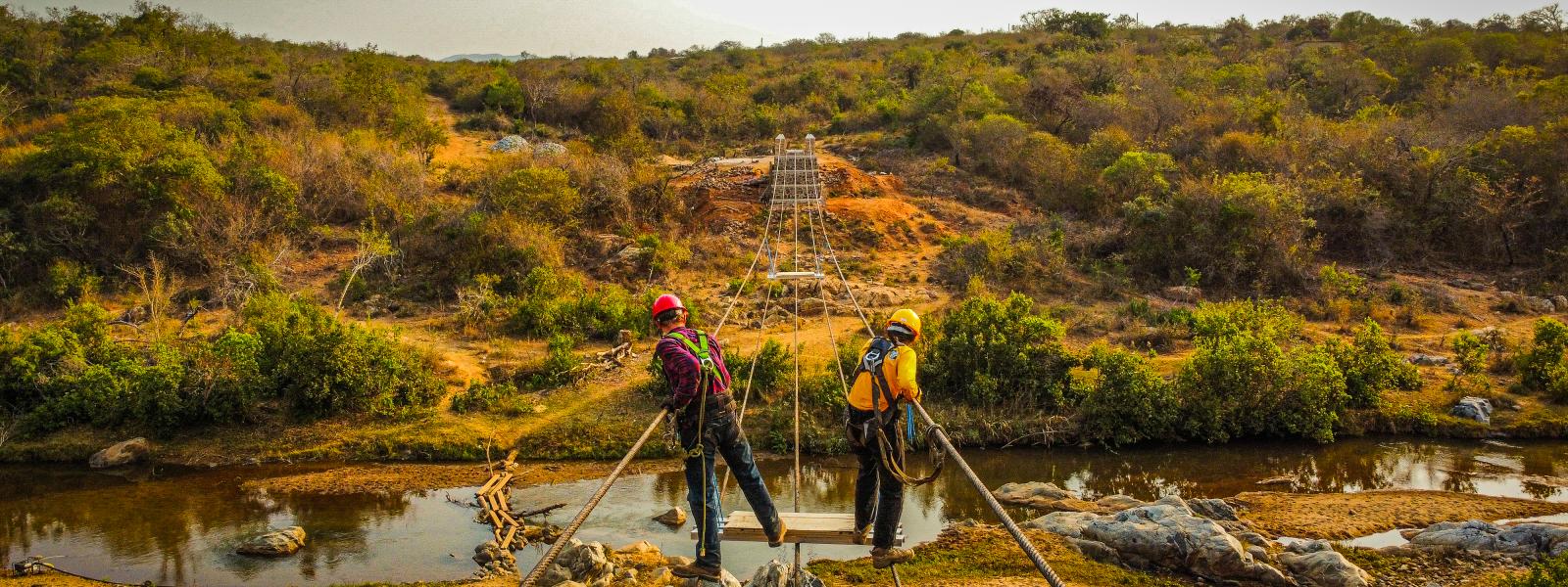 constructing a footbridge