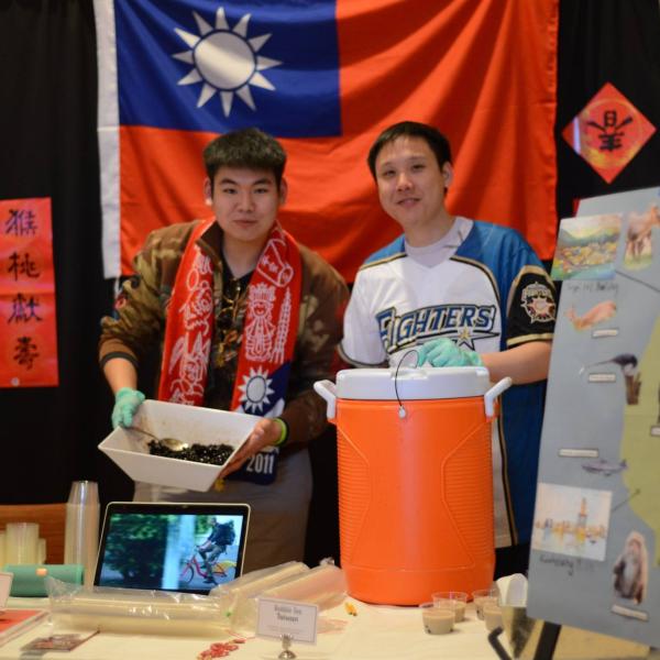 Students at the Taiwan booth.