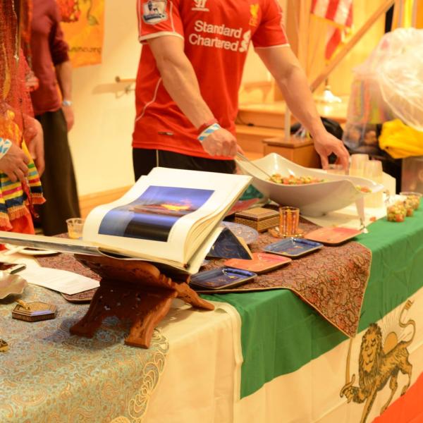 Iran booth decorations.