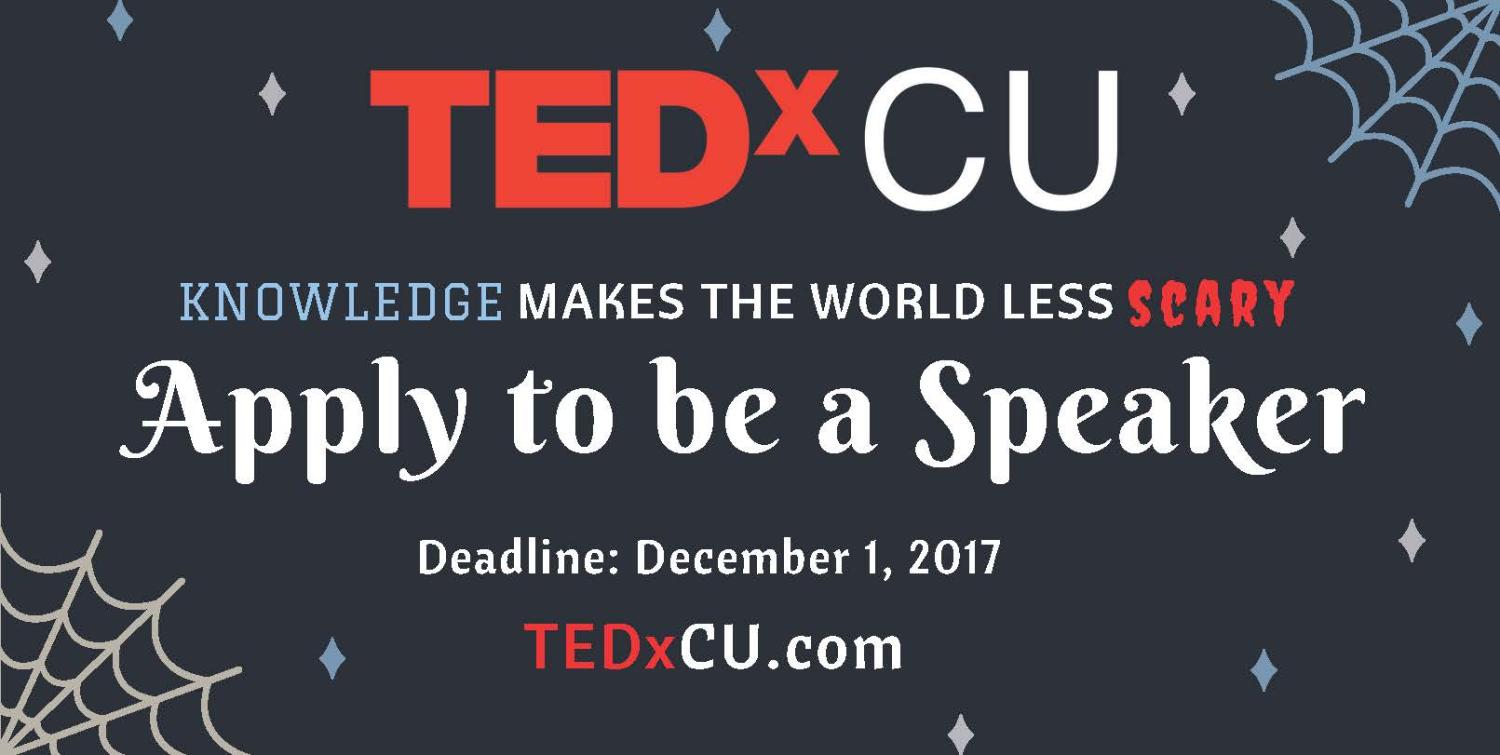 TEDxCU Application deadline December 1, 2017