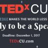 TEDxCU Application deadline December 1, 2017