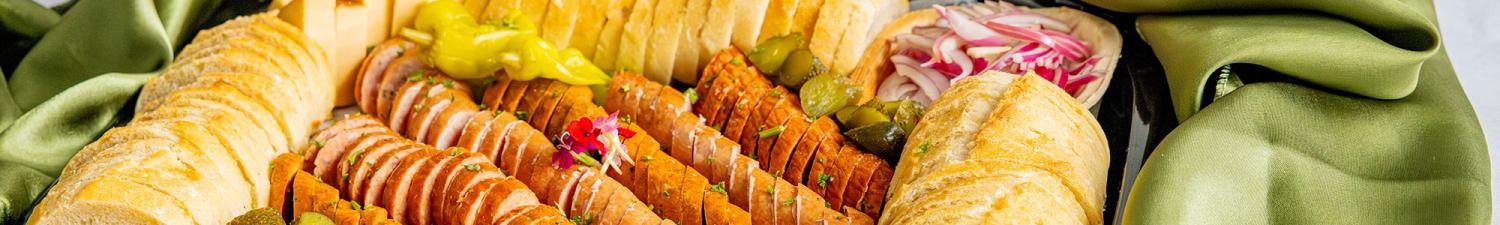 bread and meat platter