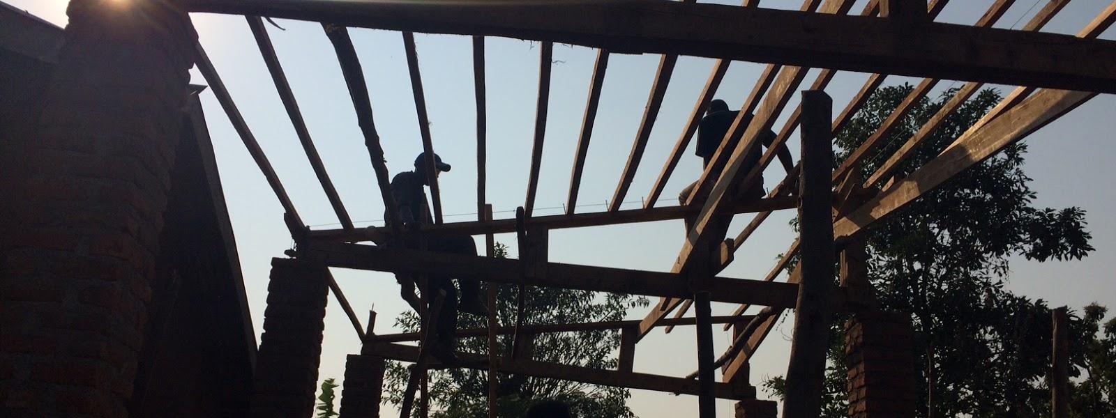 Construction site at sunrise
