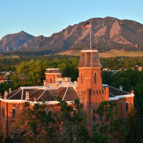 Old Main flying American Flag.
