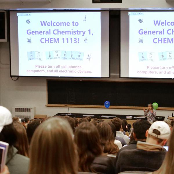 Chemistry classroom on the CU Boulder campus.