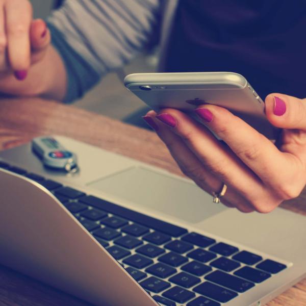 Laptop and phone