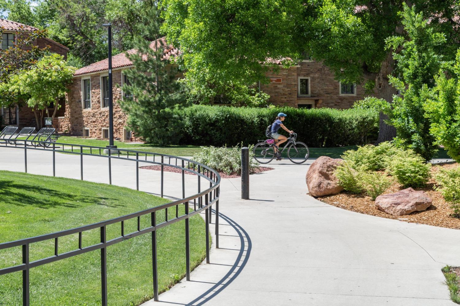 student biking