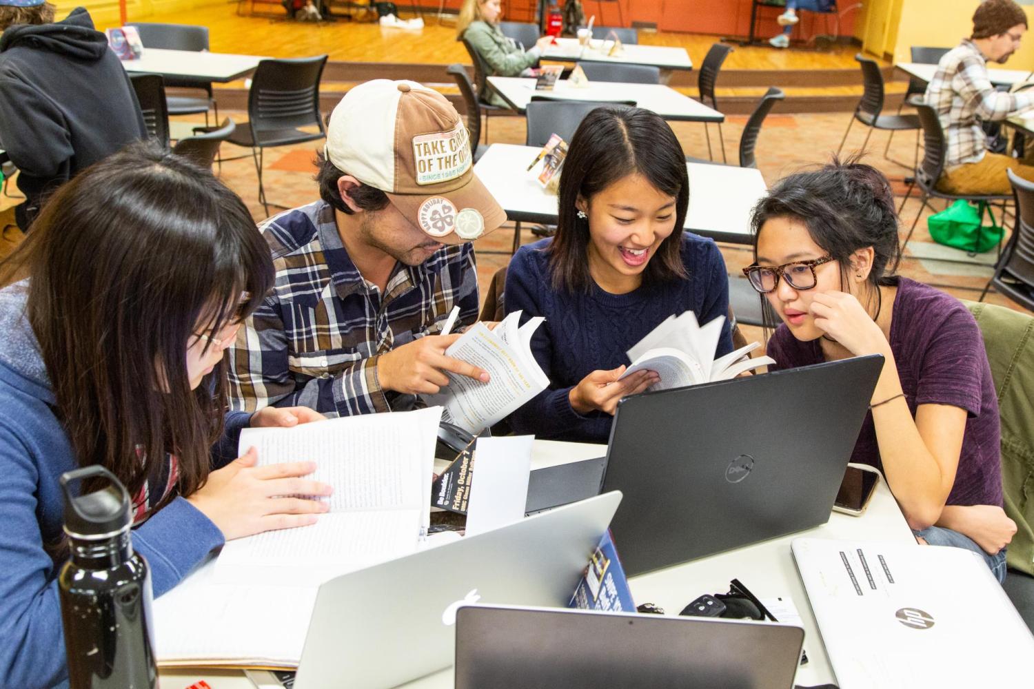 students studying