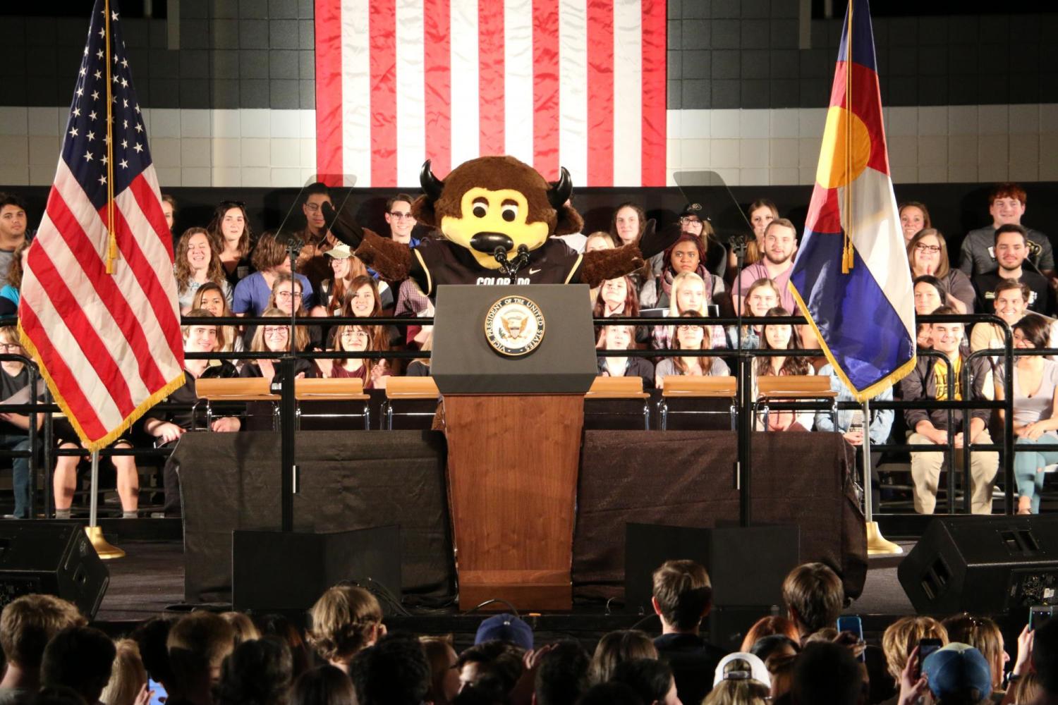 chip at podium