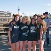 Students in Buffs gear pose for photo with Ralphie at the Rocky Mountain Showdown