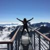 Person at top of mountain.