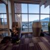 Student studying in new aerospace engineering building