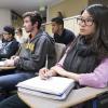 Students take notes during class