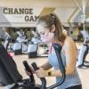 People working out with face coverings on.