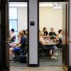 doorways to two classrooms side by side