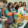 Students plant succulents at a Wellness Wednesday event