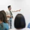 Professor teaching class
