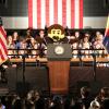 chip at podium