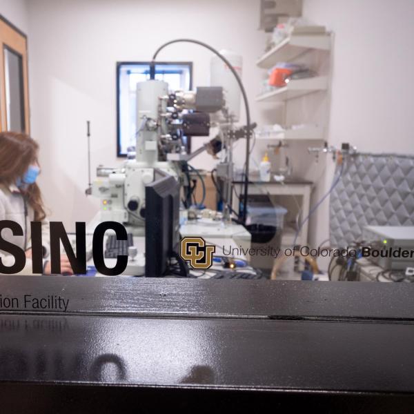 A person working inside a lab