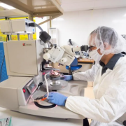 A researcher working in the lab at COSINC