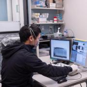 Student working in the lab 