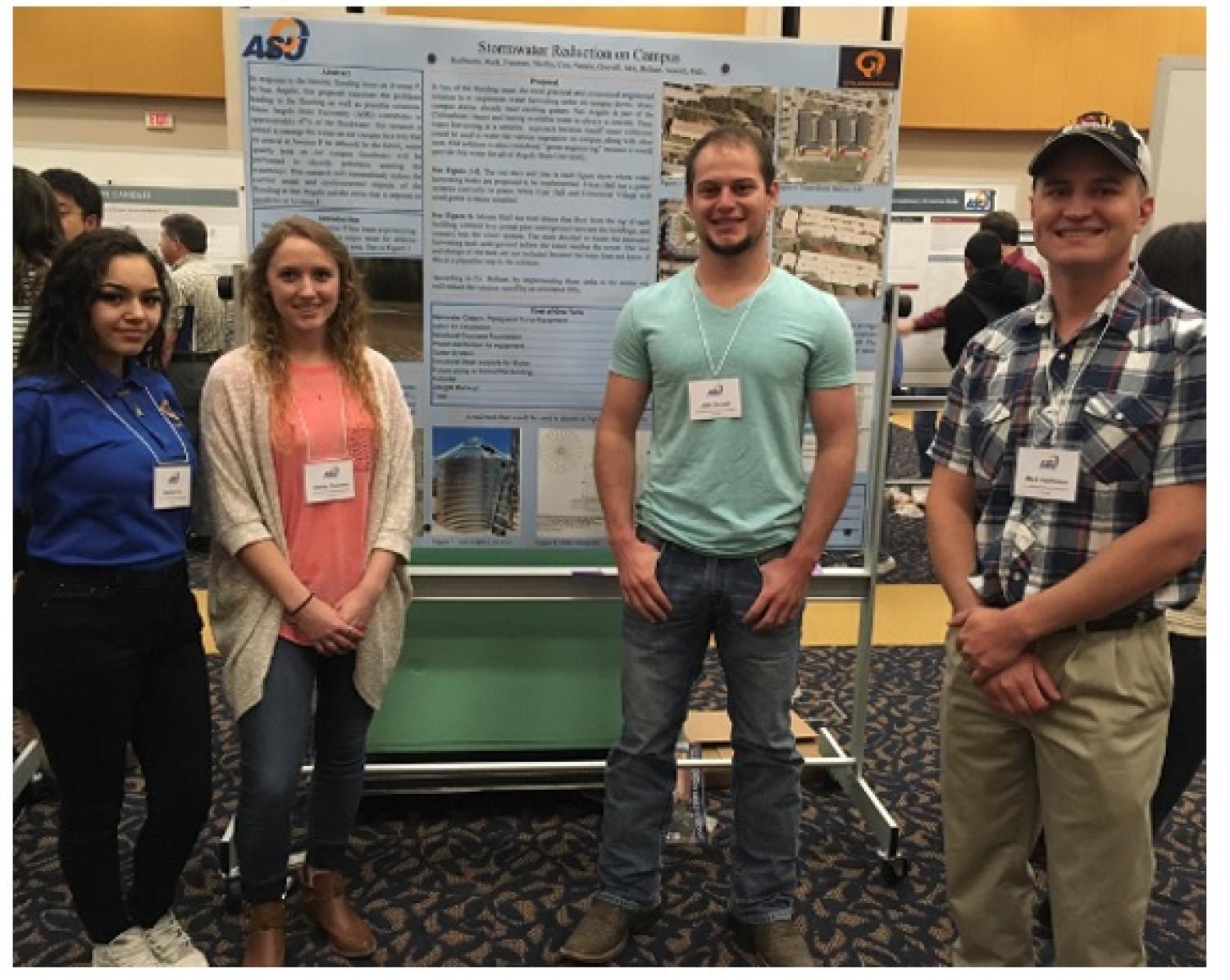Students infront of a poster display