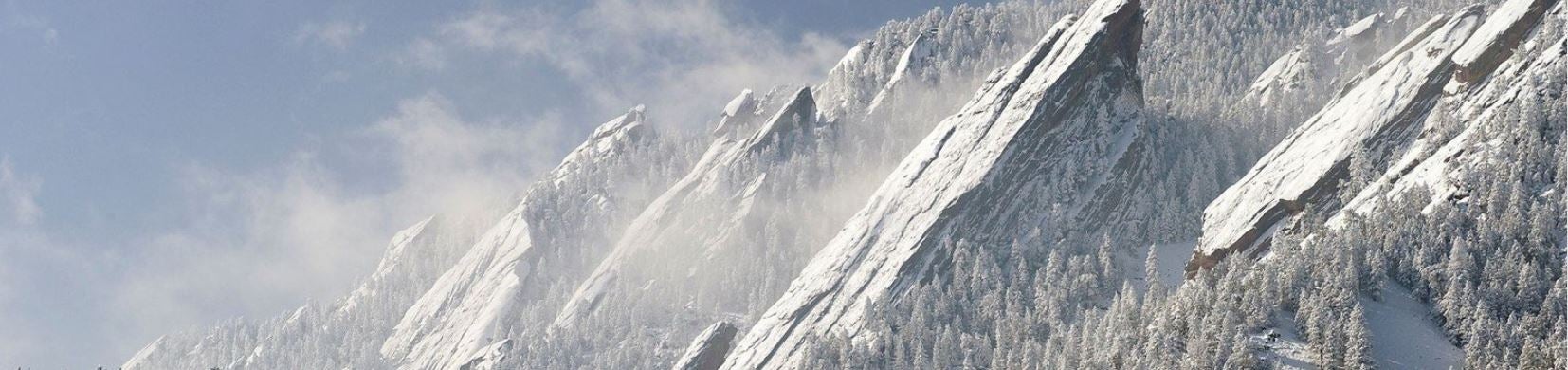 The flatirons covered in snow