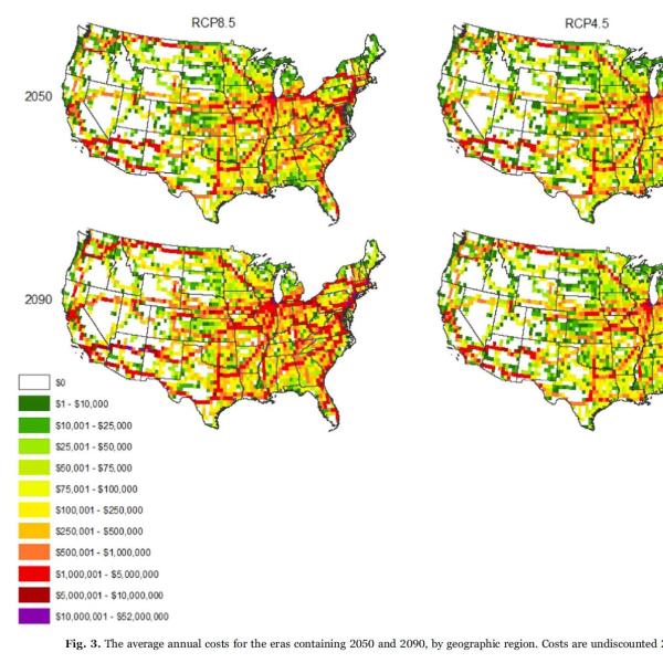 Example of national level rail infrastructure analysis from US EPA study