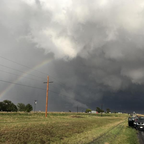 Storm with rainbow