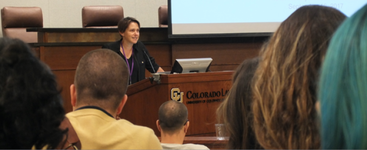 Dr. Hall gives a lecture