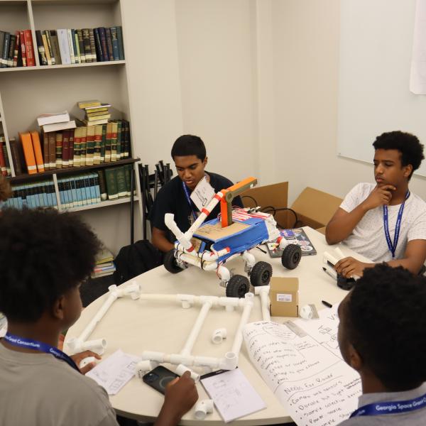 Students working on project.
