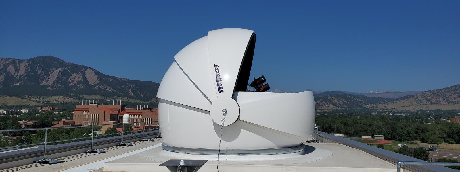 observatory with dome open