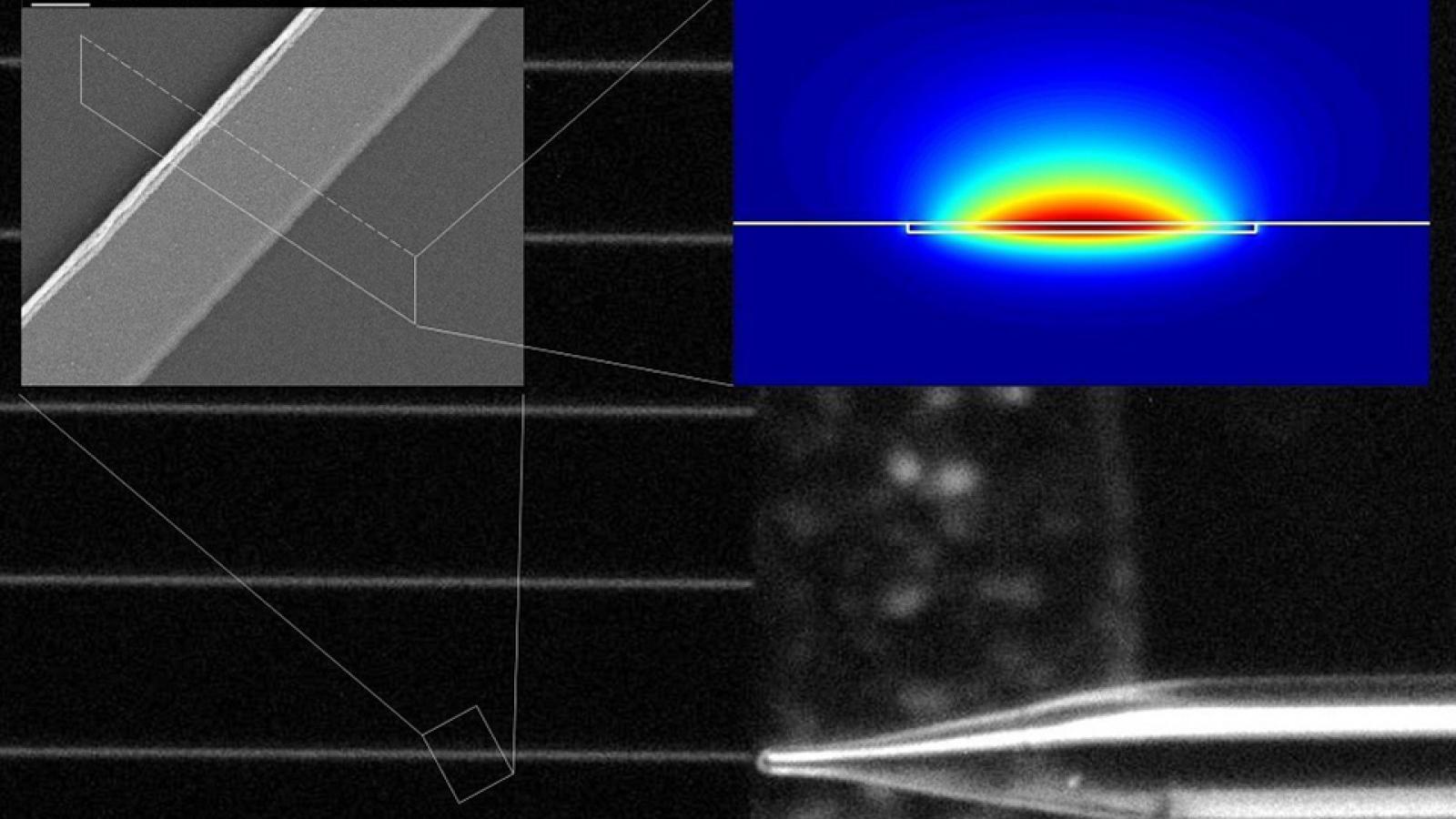 Chalcogenide waveguide, tapered optical fiber and simulation of mode profile