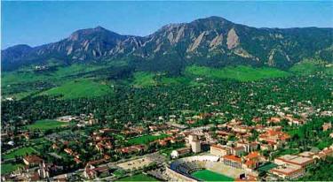 Aerial view of CU Boulder Campus