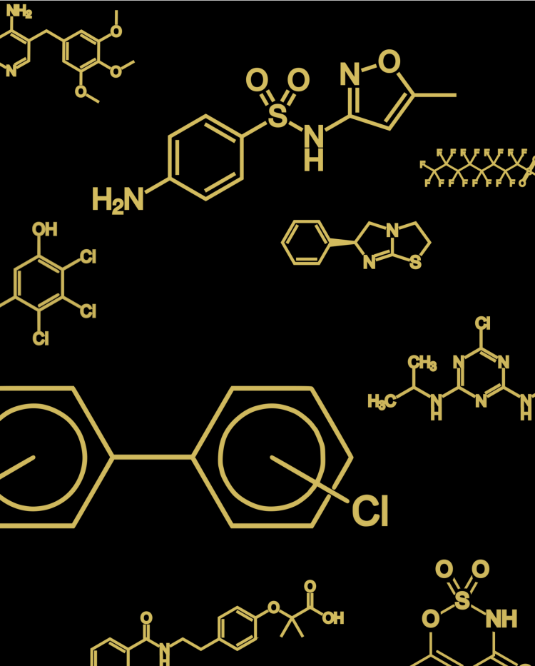 Chemical Diagrams of random molecules.