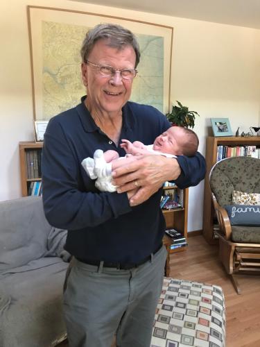 Jim and baby on 70th