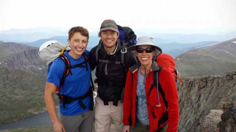 Charlie, Jake, and Martha on a summit