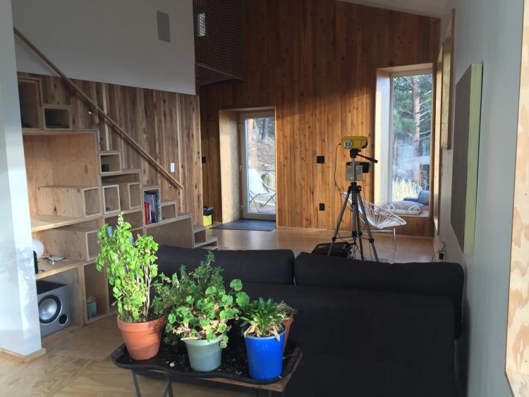 The air monitoring setup within the passive house