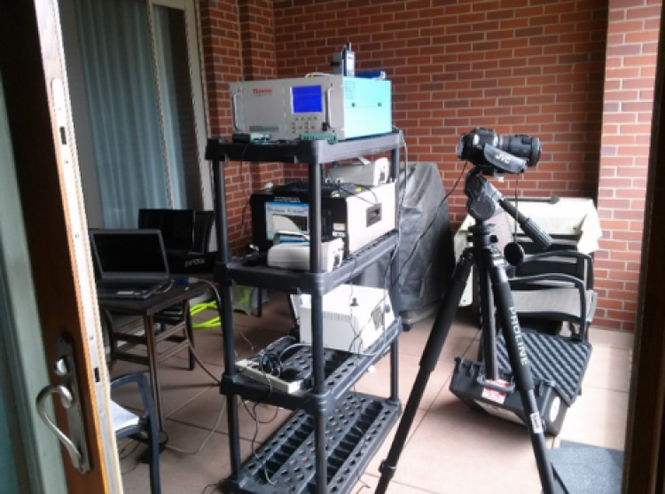 Picture of the instruments utilized in the stationary measurements for this study