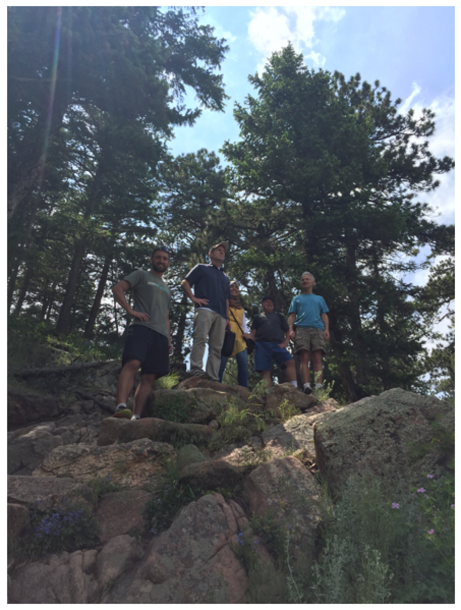 Dr. Moddel's lab members on a hike