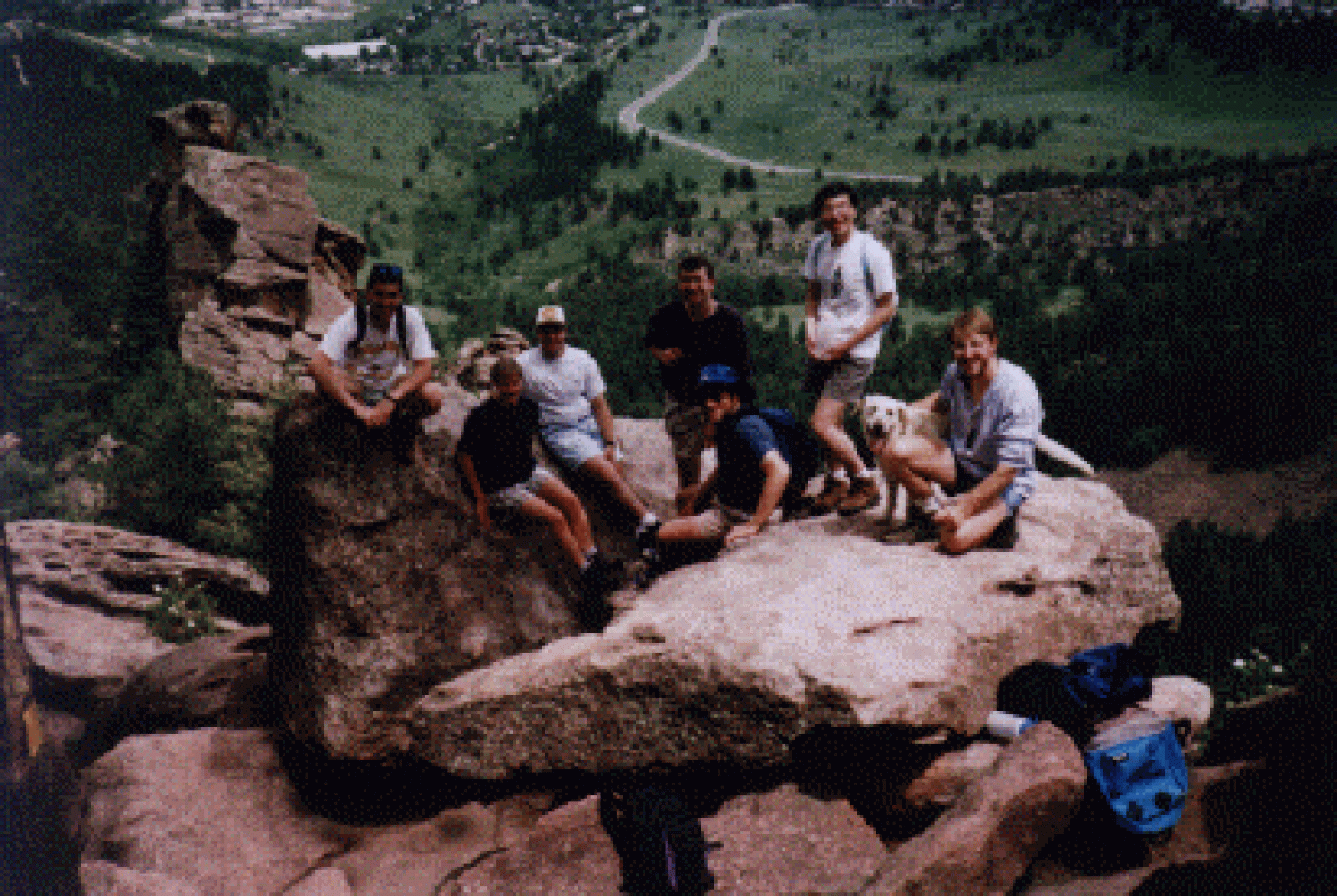 Dr. Moddel's group on a hike overseeing South Boulder