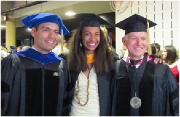 Dr. Moddel at the graduation ceremony