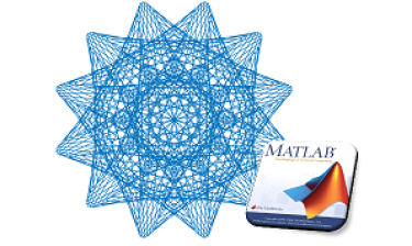 Matlab logo with fractal rose