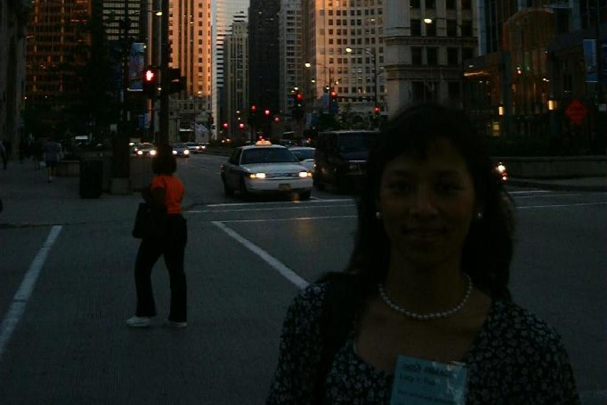 Lucy Pao standing on a street