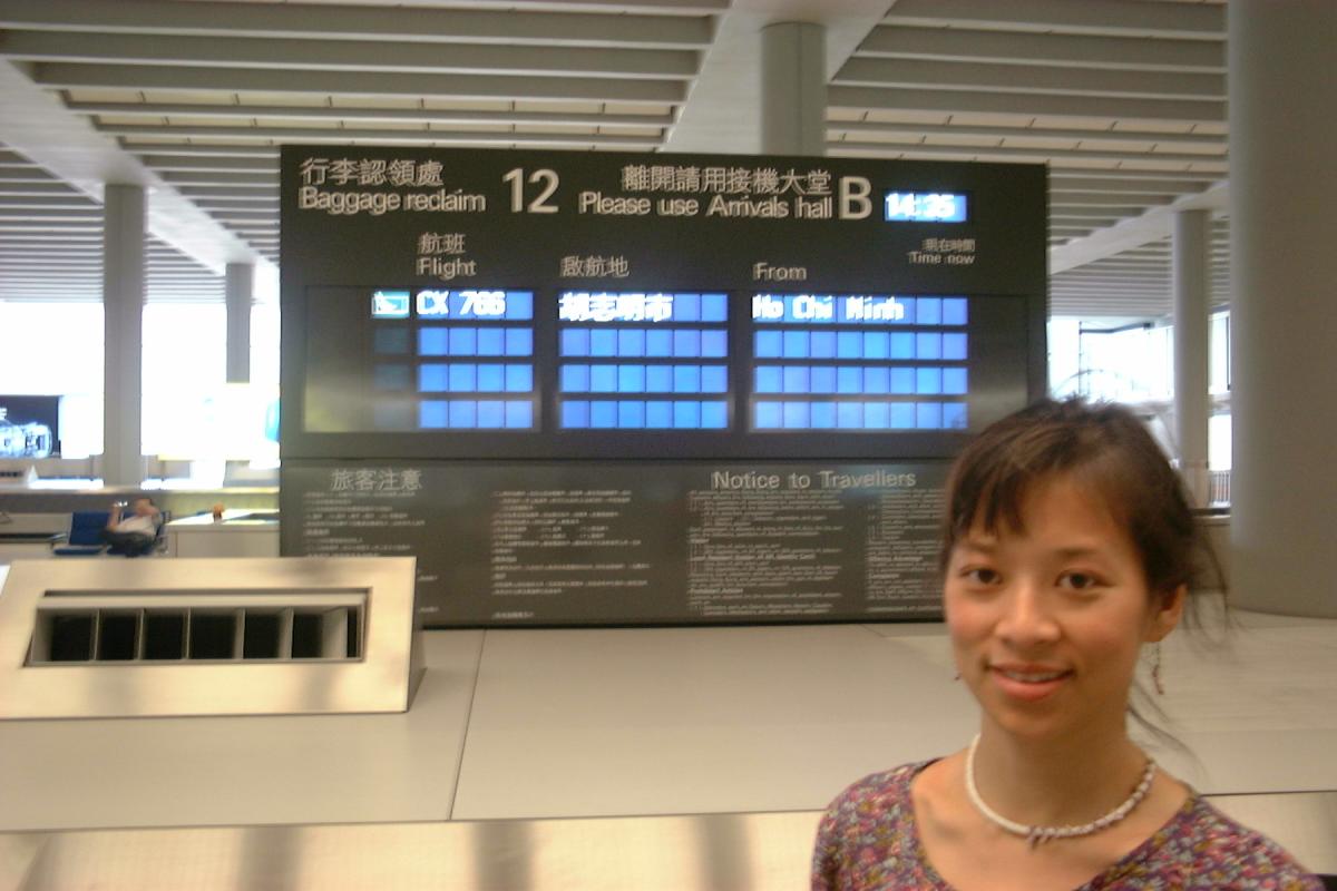 Lucy Pao in the Hong Kong Airport