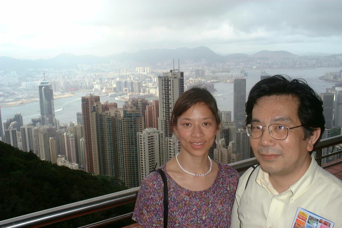 Lucy and Tomizuka at the peak in Hong Kong