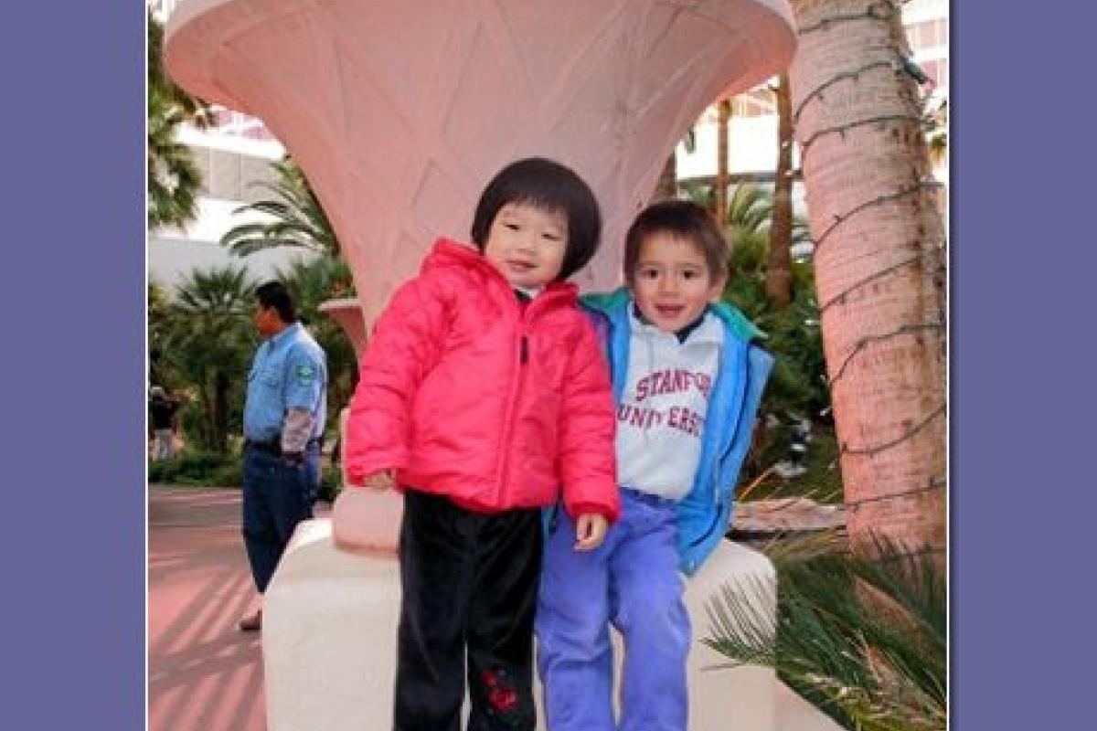Matthew with cousin Valerie in Las Vegas (Dec. 2002).​