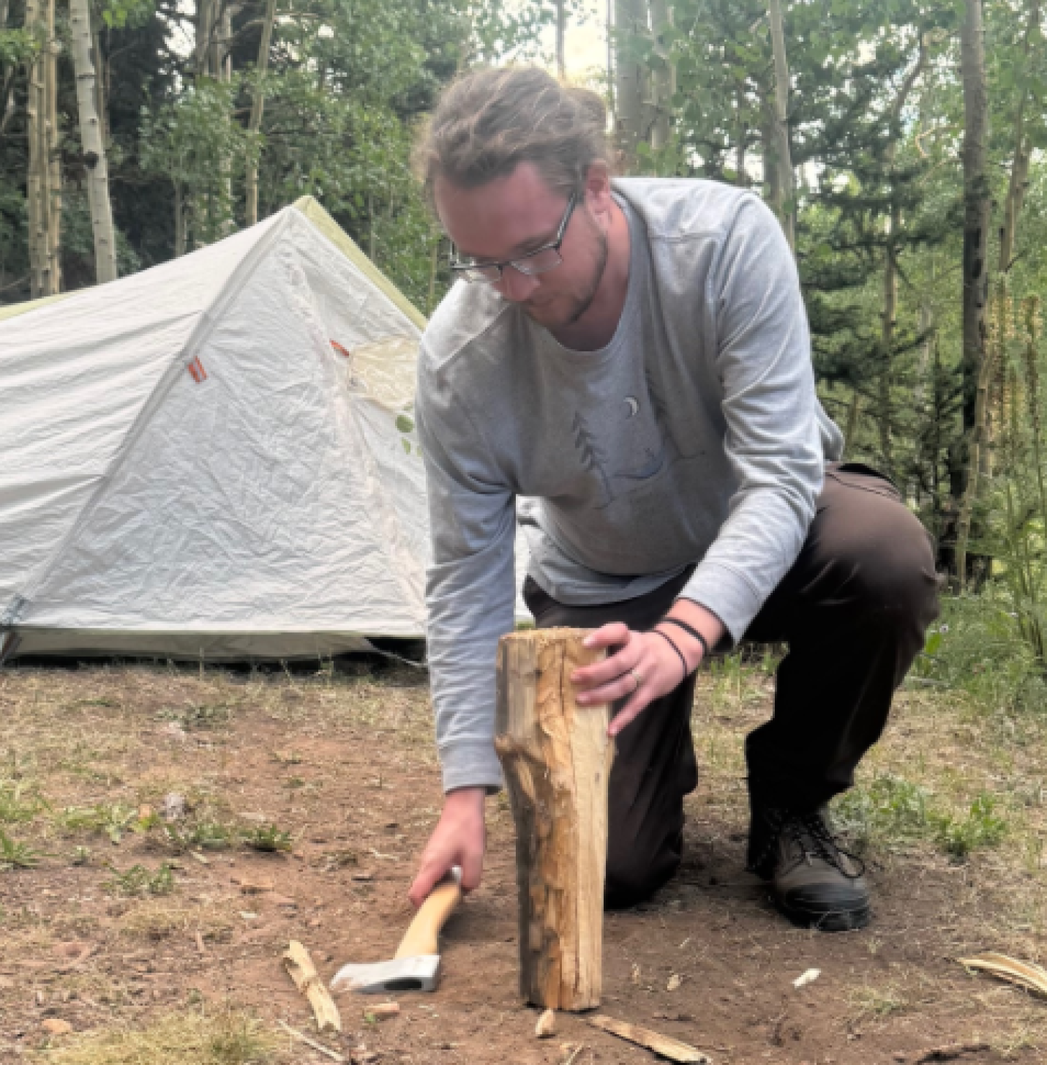 Paul chopping wood